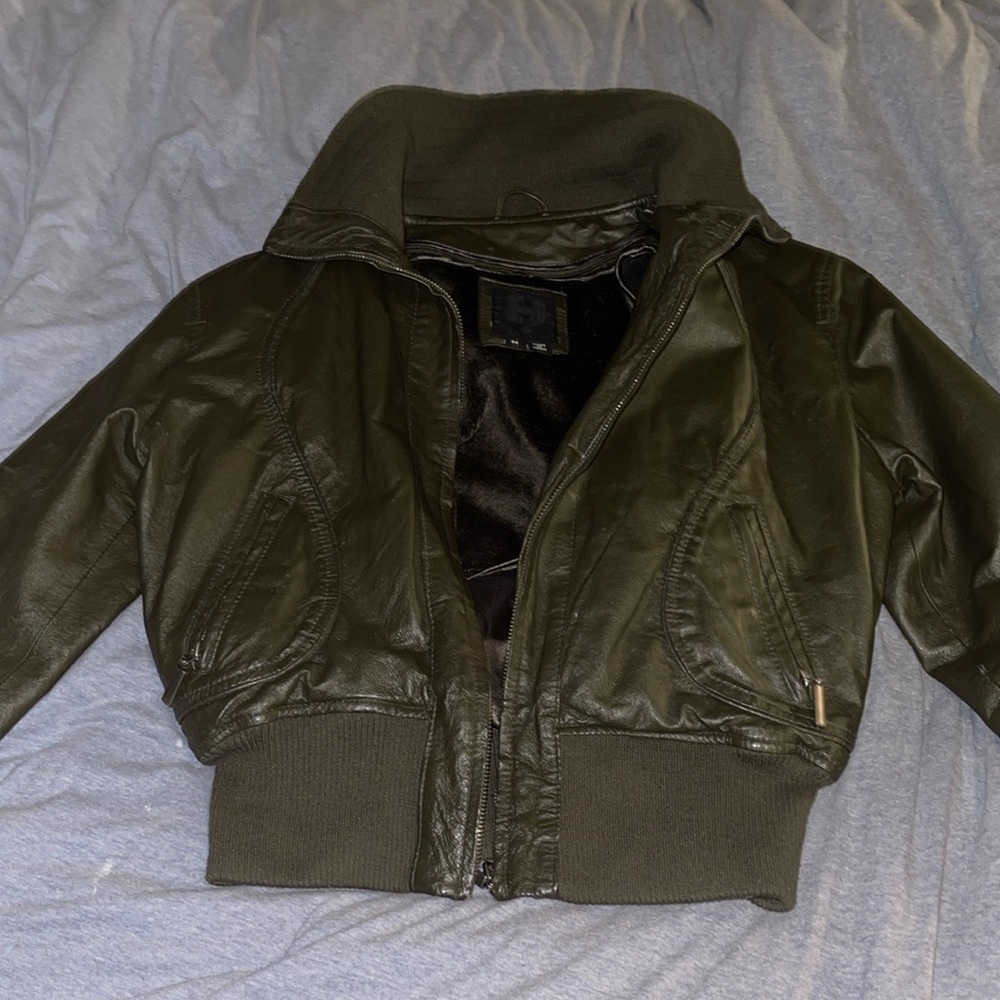 Olive Green Leather Jacket